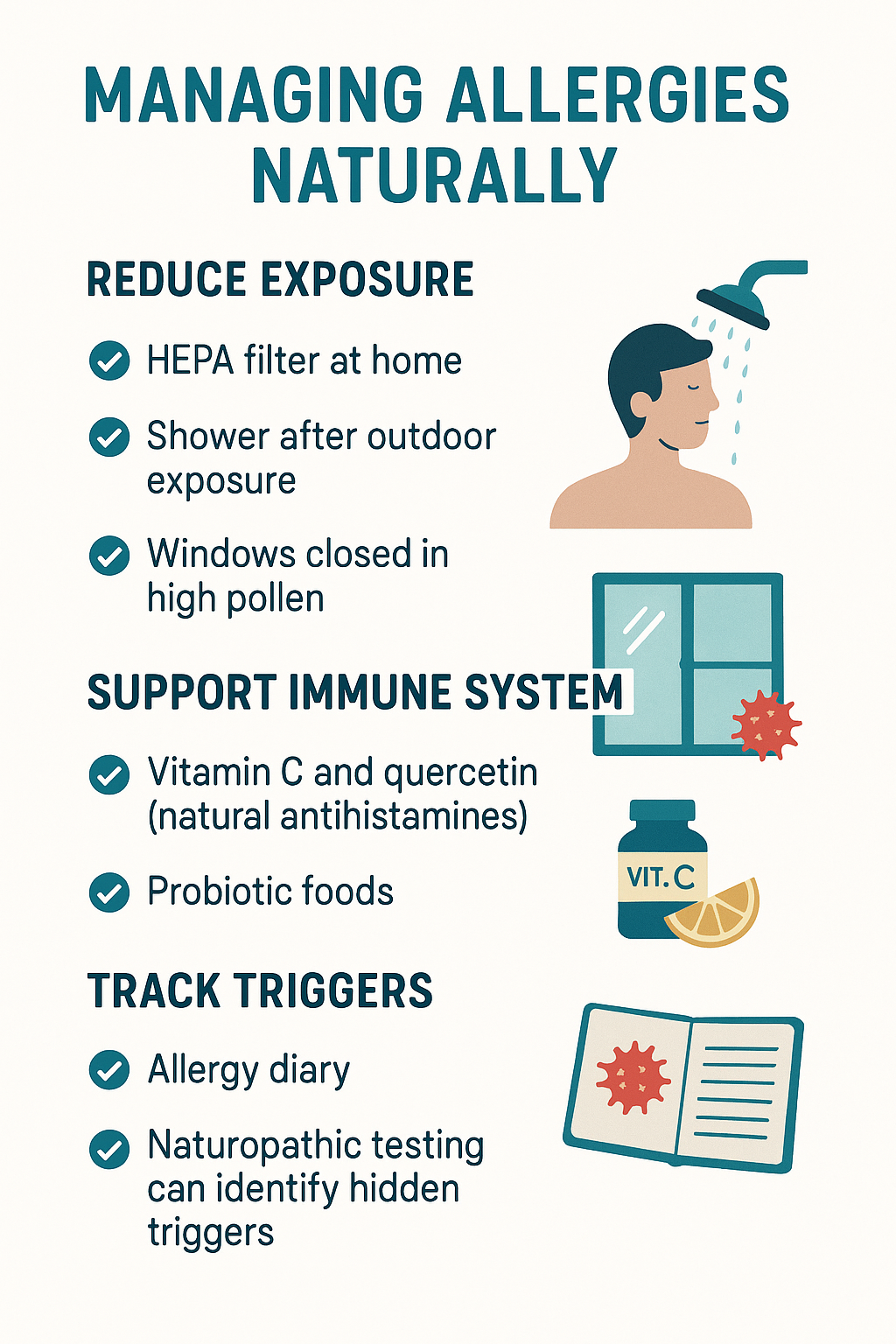 Allergies self-care routine infographic