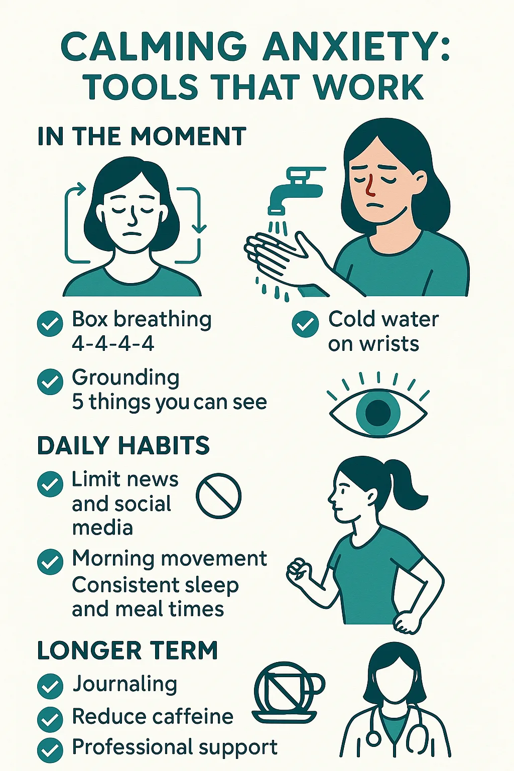 Anxiety self-care routine infographic