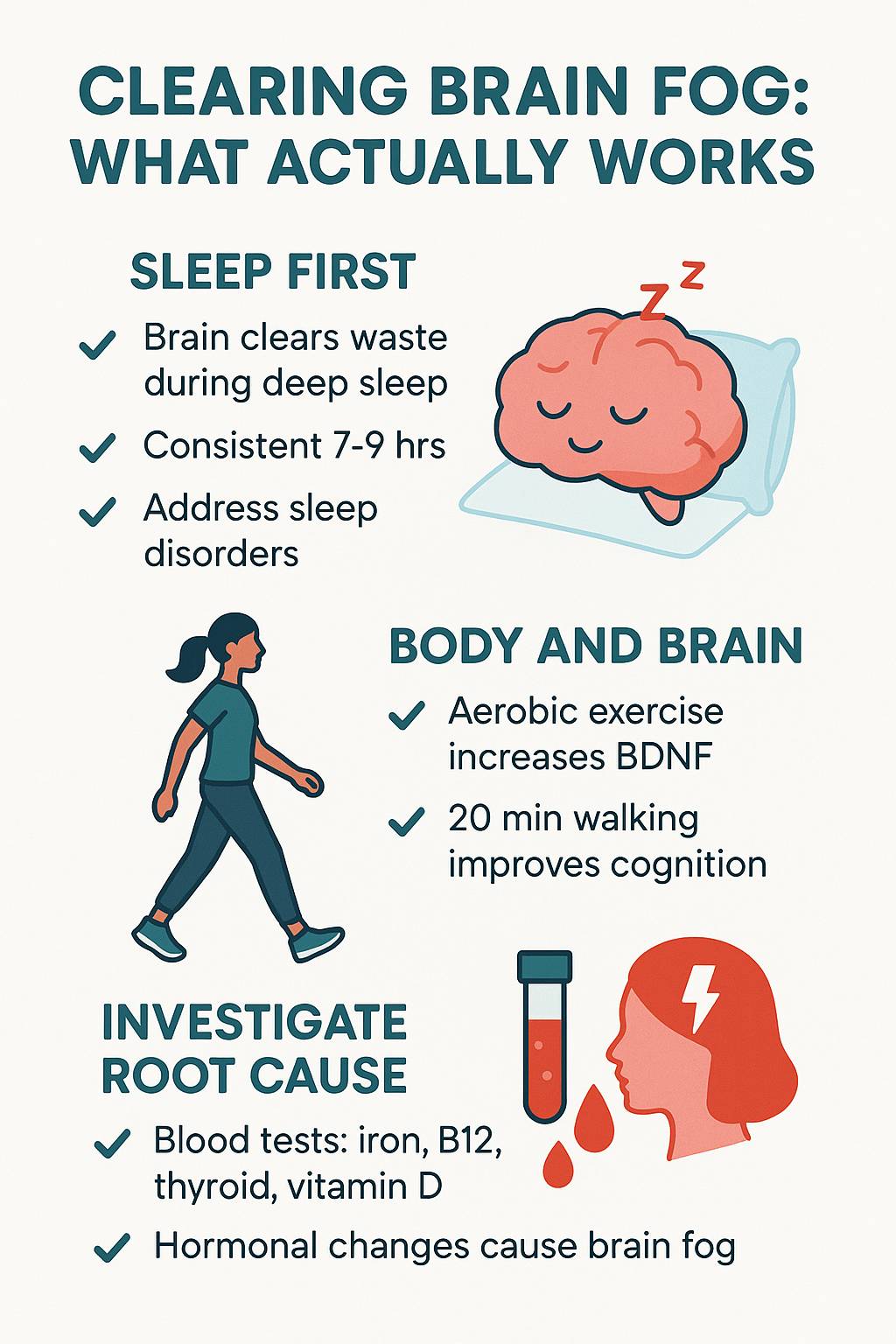 Brain Fog self-care routine infographic