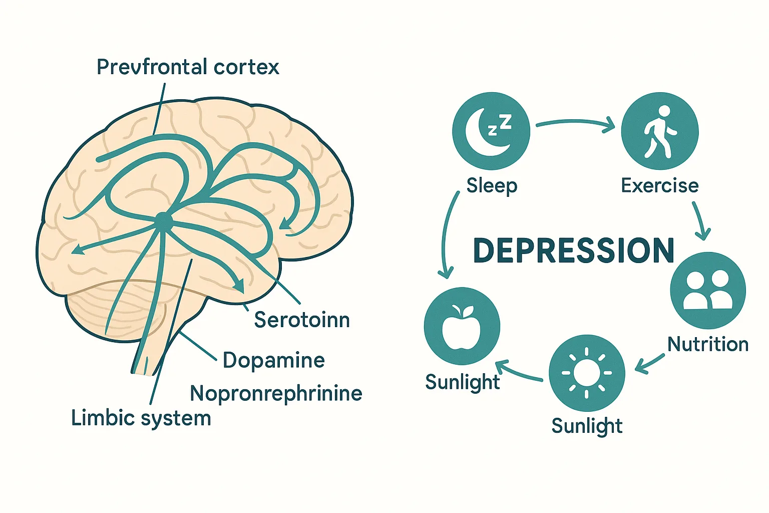 Depression anatomy diagram