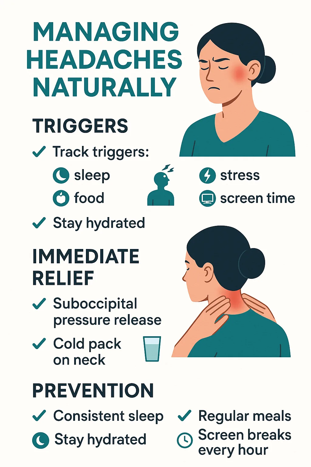 Headaches self-care routine infographic