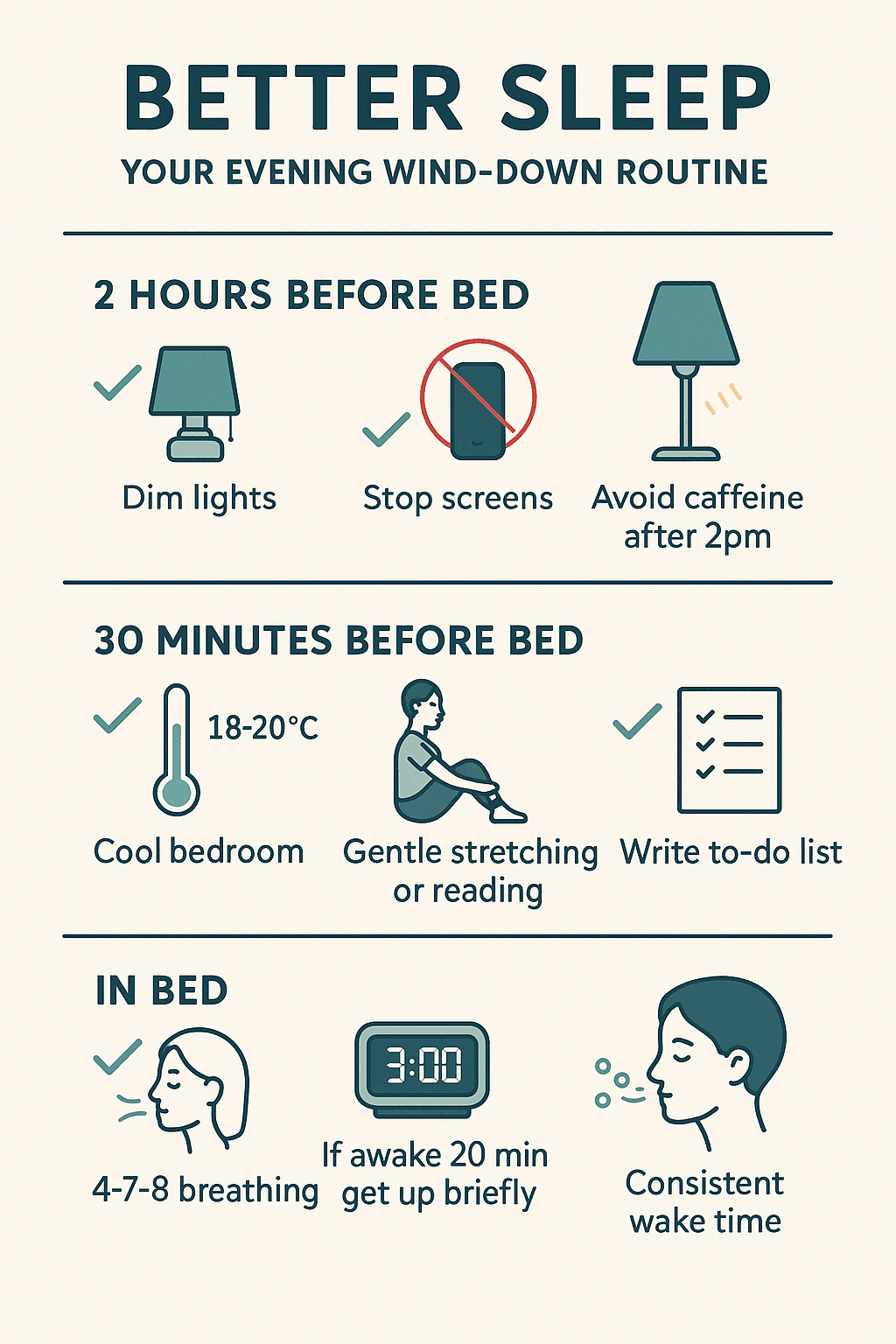 Insomnia self-care routine infographic