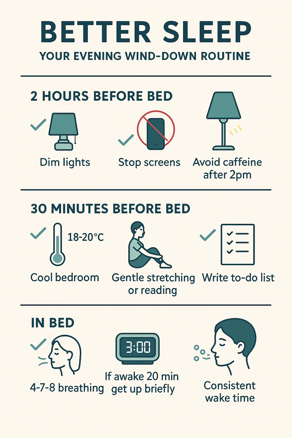 Insomnia self-care routine infographic