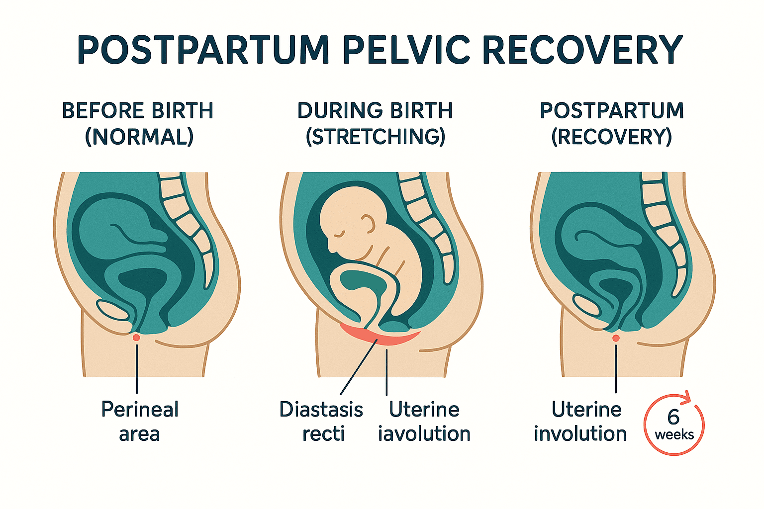Postpartum Recovery anatomy diagram
