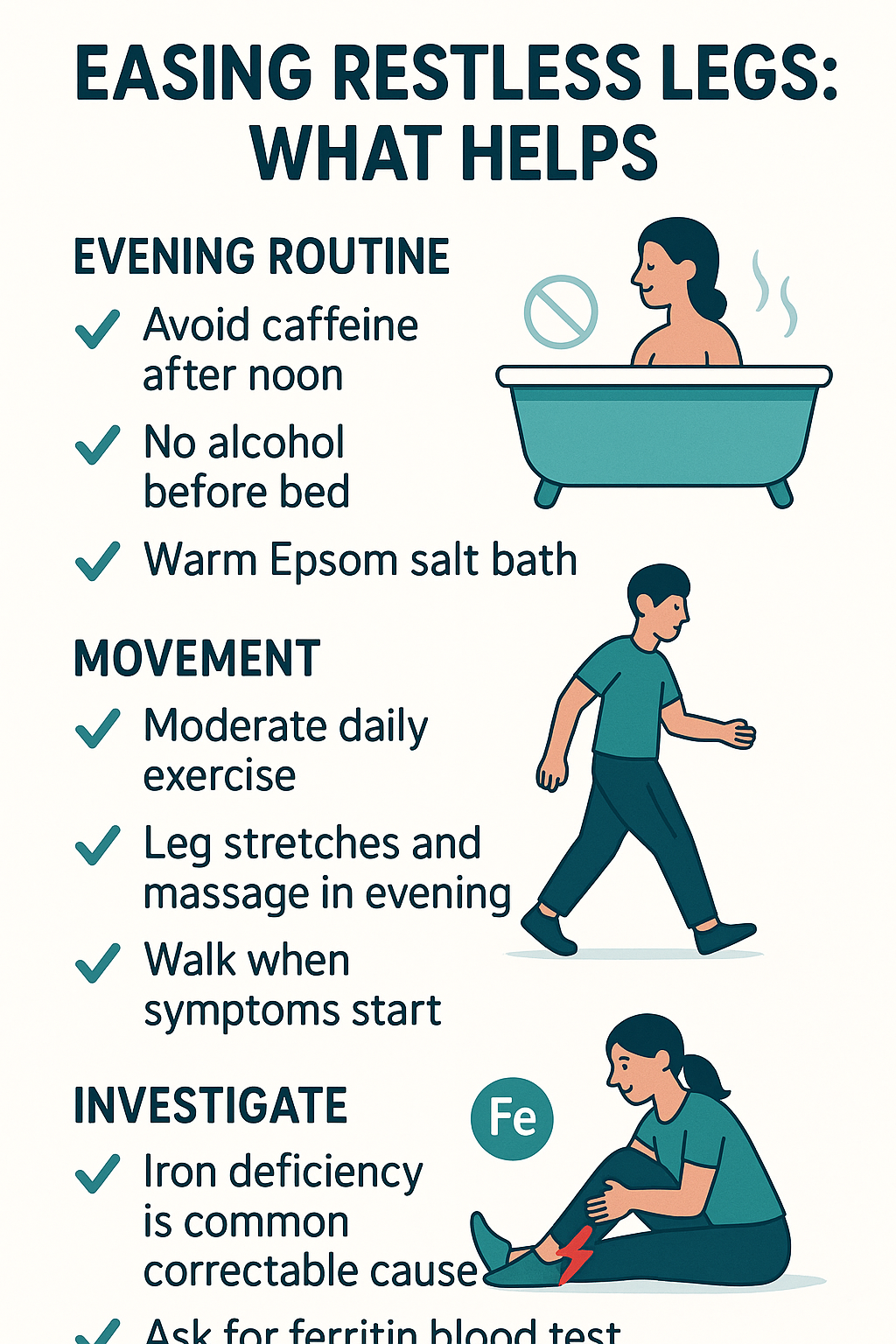Restless Legs self-care routine infographic