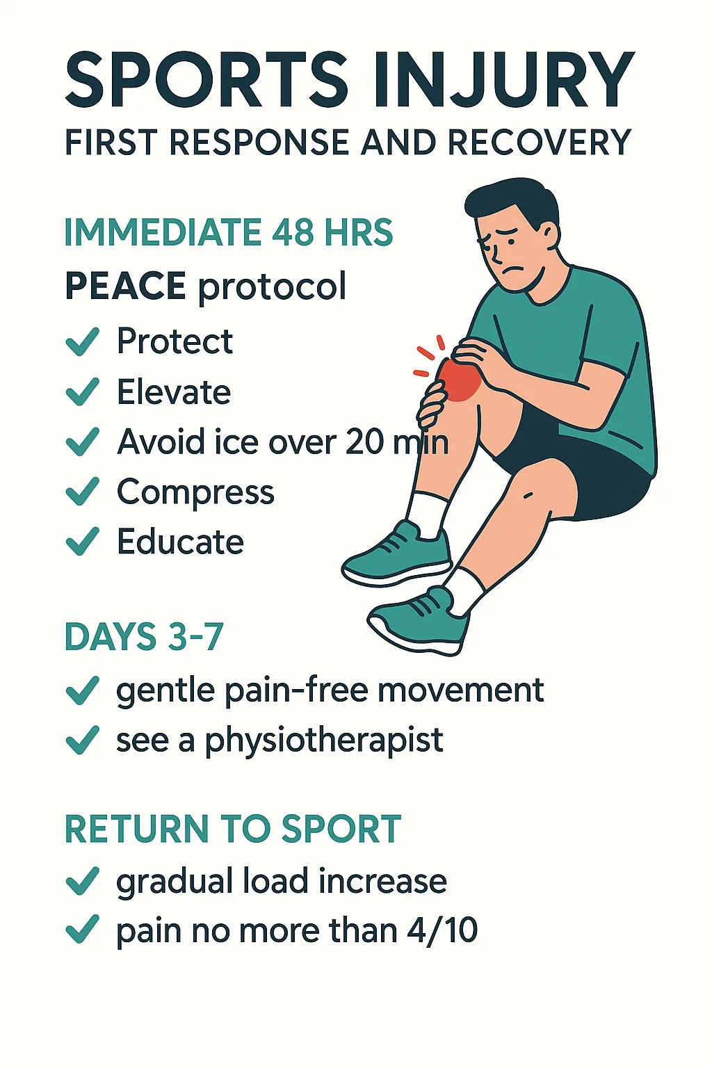 Sports Injury self-care routine infographic