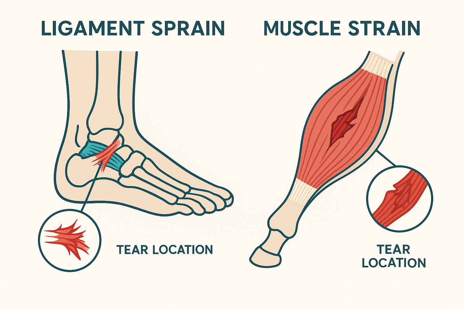 Sprains And Strains anatomy diagram