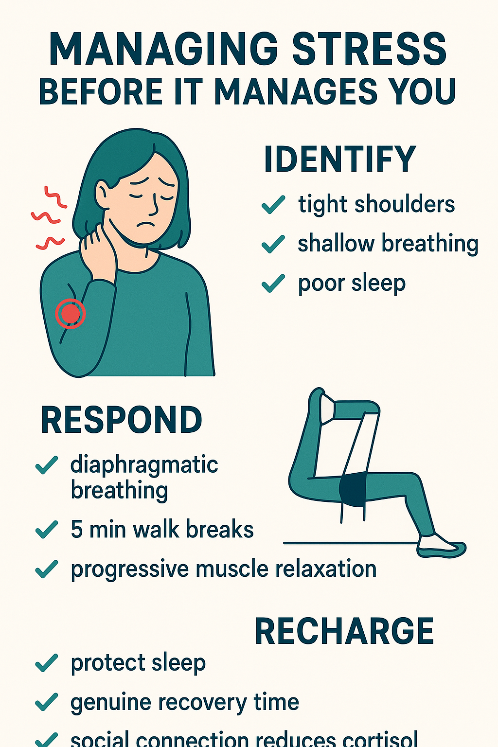 Stress self-care routine infographic