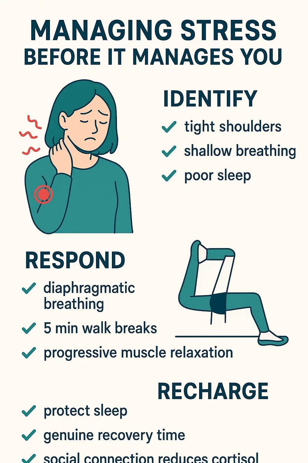 Stress self-care routine infographic